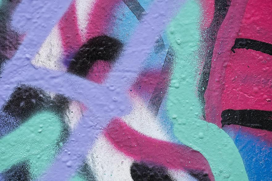 Texture, Pattern, Abstract, Background, Colourful, Graffiti, Wall, Aqua, Mint, Blue, Pink