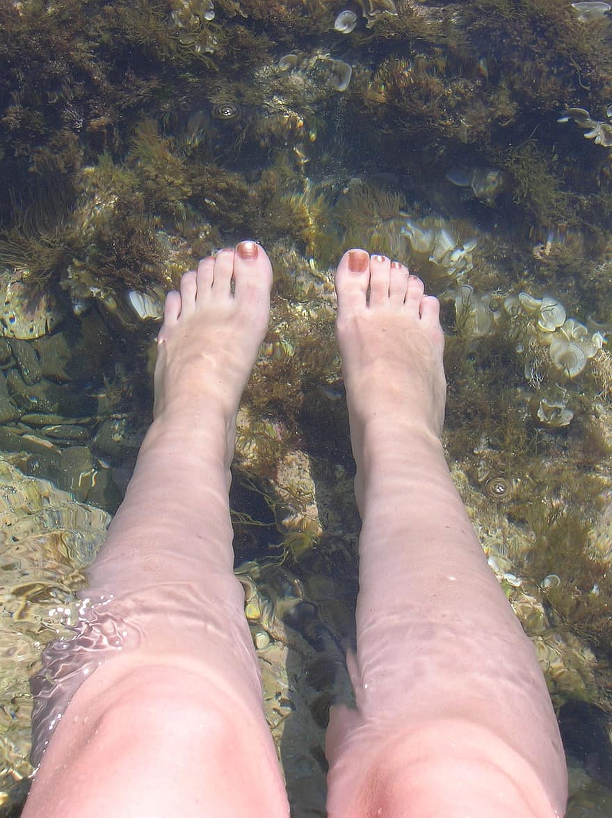 fötter, vatten, koppla av, natur, strand, sjö, hav, välsigna dig, sommar, sand, naturlig