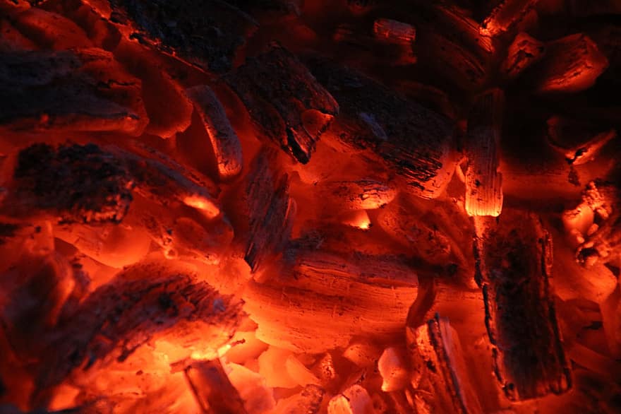 уголь, Пожар, высокая температура, каменный уголь, пламя, естественное явление, температура, фоны, сжигание, крупный план, костер