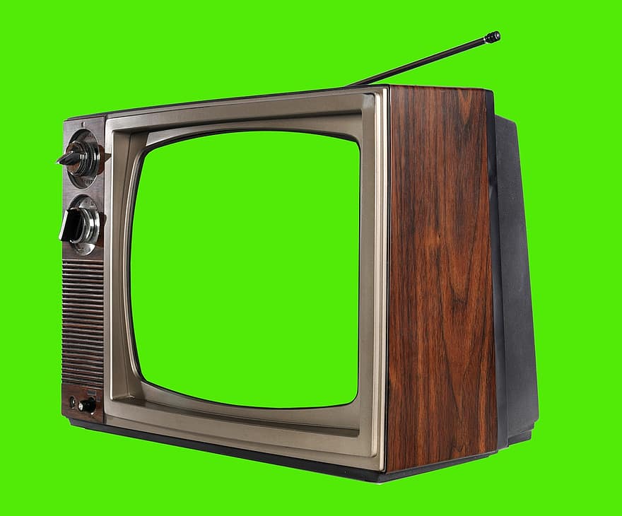 tv, grönskärm, Chroma Key TV, Tube Tv, retro, antenn, Vintage-tv, tom skärm, telly, elektronik, 20th century