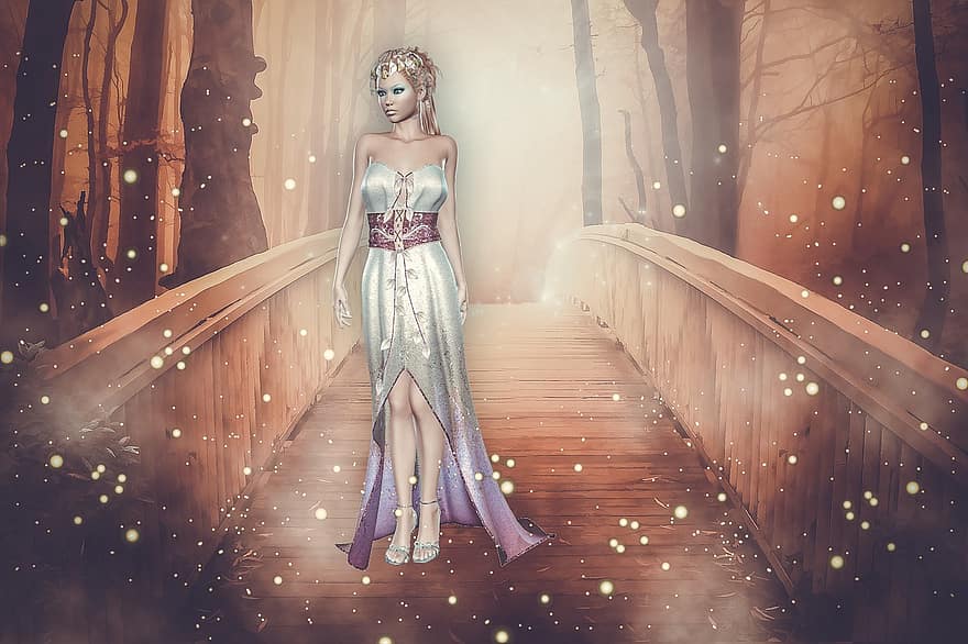 Princess, Magic, Sorceress, Witch, Enchanted Forest, Witchcraft, Story, Illustration, Elf, Fantasy, People