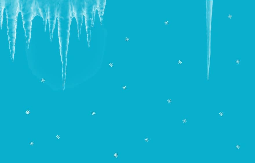 hiver, flocons de neige, la glace, bleu, blanc, décoration, carte, chute de neige, flocon, cristal, gel
