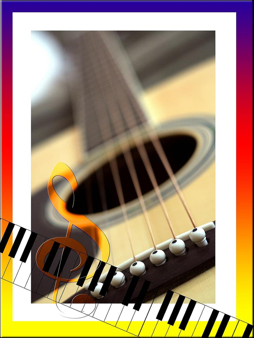 gitar, gitar akustik, alat musik, instrumen, gitar kayu, musik, instrumen bersenar