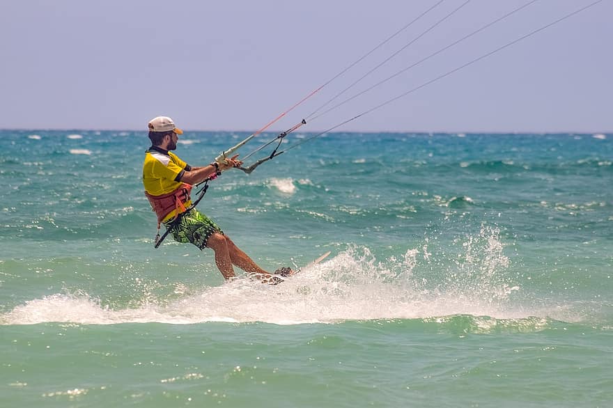 surfing, kitesurfing, hav, sport, vind, handling, surferen, vann, fritid, kitesurfer, hastighet