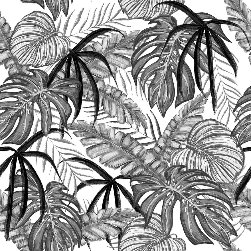 Drawing, Leaves, Nature, Picture, Pattern, Design, Background, Black Background, Dried Leaves, Digital Drawing, Pencil