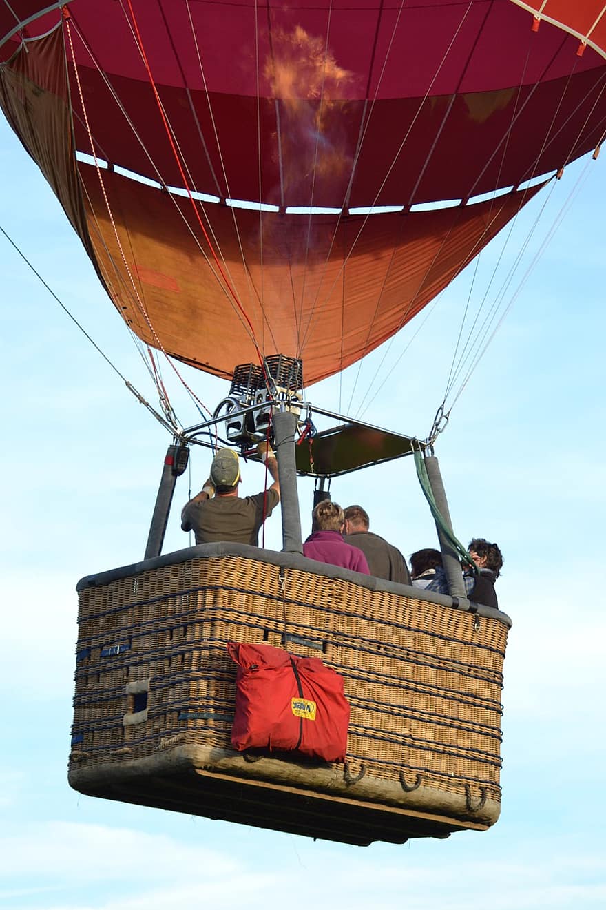 globus d'aire calent, gent, vol, aventura, viatjar, dom, transport, vaixell nàutic, vela, estiu, homes