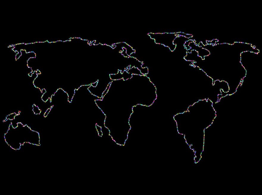 wereld-, kaart, aarde, wereldkaart, grafisch, patroon, tekening