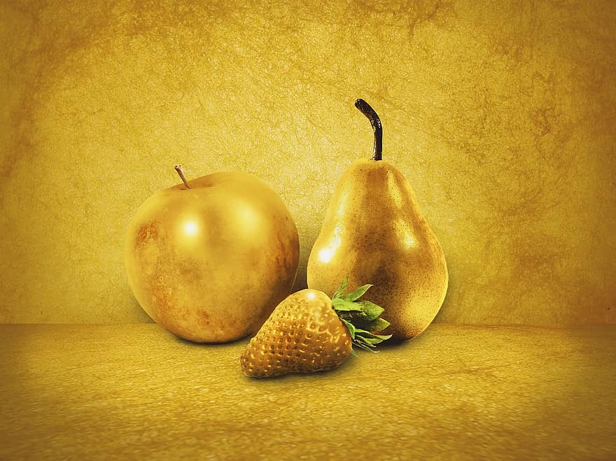 Background, Gold, Geometry, Gold Background, Fruit Golden