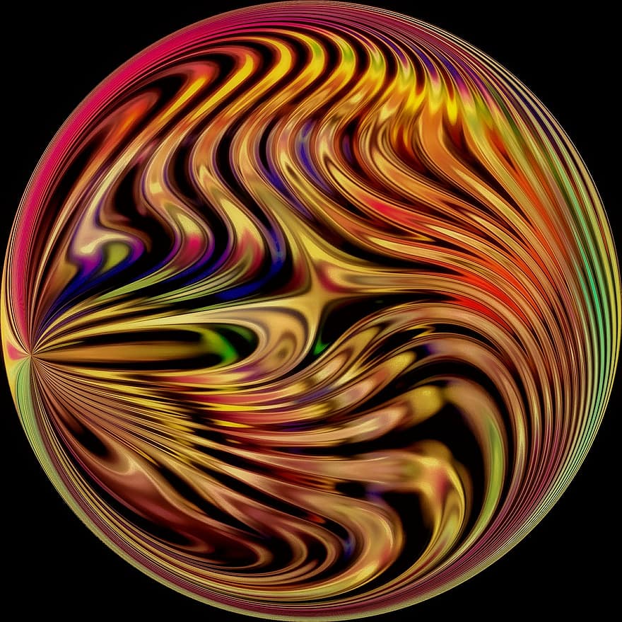 мяч, радужный, цвет, красочный, круглый, очередь, спираль, психоделический, Эдди, дизайн, радуга