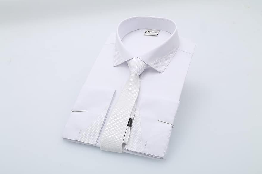 camisa branca, camisa, moda, homem, Camisa slim, gravata