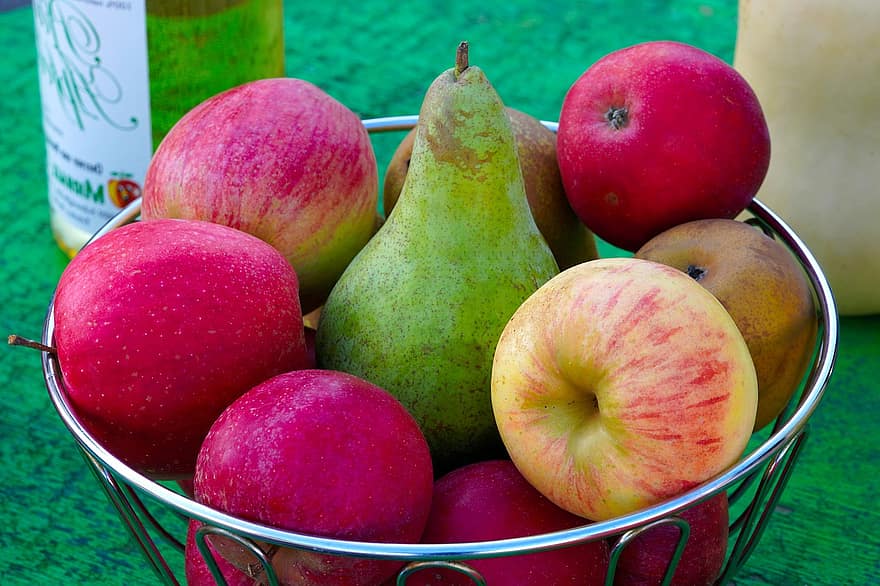 과일, 식품, 사과, 배, 신선한, 건강한, 익은, 본질적인, 단, 생기게 하다, 수확
