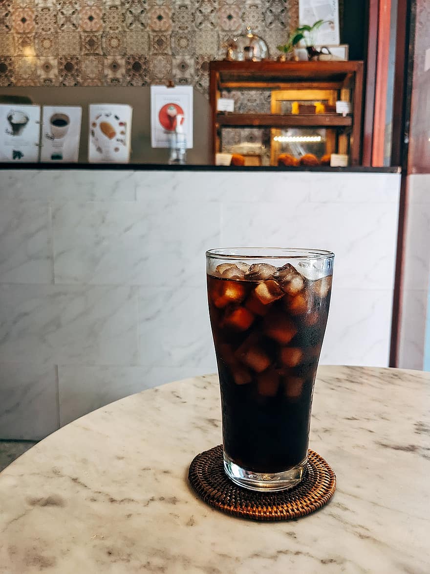 Cold Brew, Iced Coffee, Cold Coffee, Cafe, Drink, Refreshment, table, ice, coffee, freshness, wood