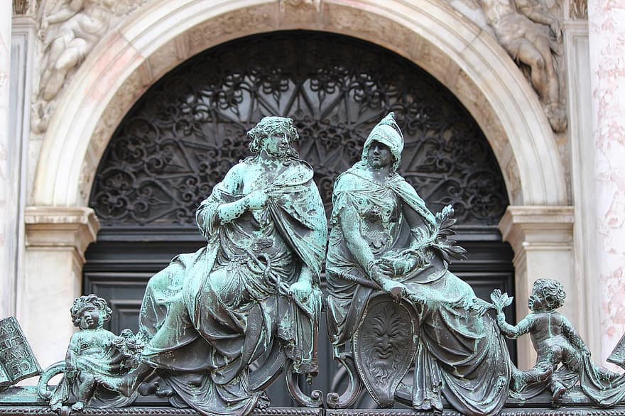 staty, monument, skulptur, Venedig
