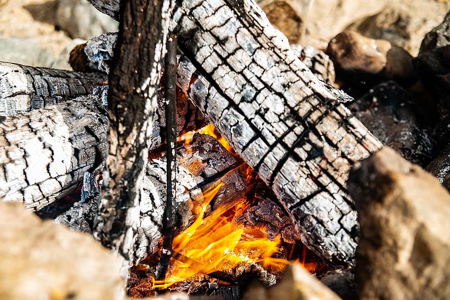 api, kayu bakar, Abu, panas, kehangatan, kayu, api unggun, dibakar, pembakaran, membakar, bara