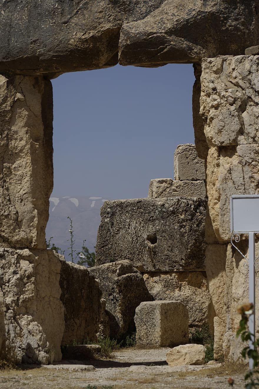 Баалбек, руините на. \ t, архитектура, римски, Музеят, Ливан, античен