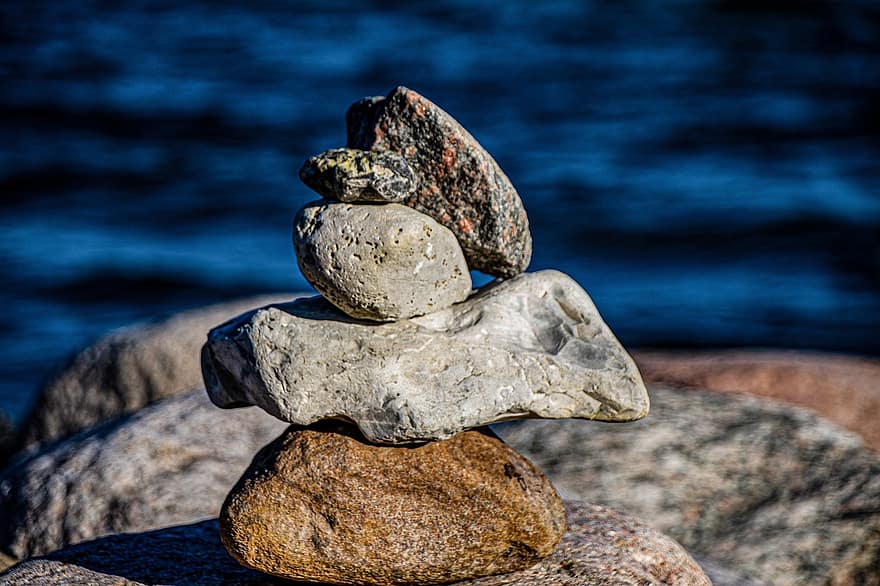Stone Stack, Cairn, Beach, Nature, Sea, Coast, Ocean
