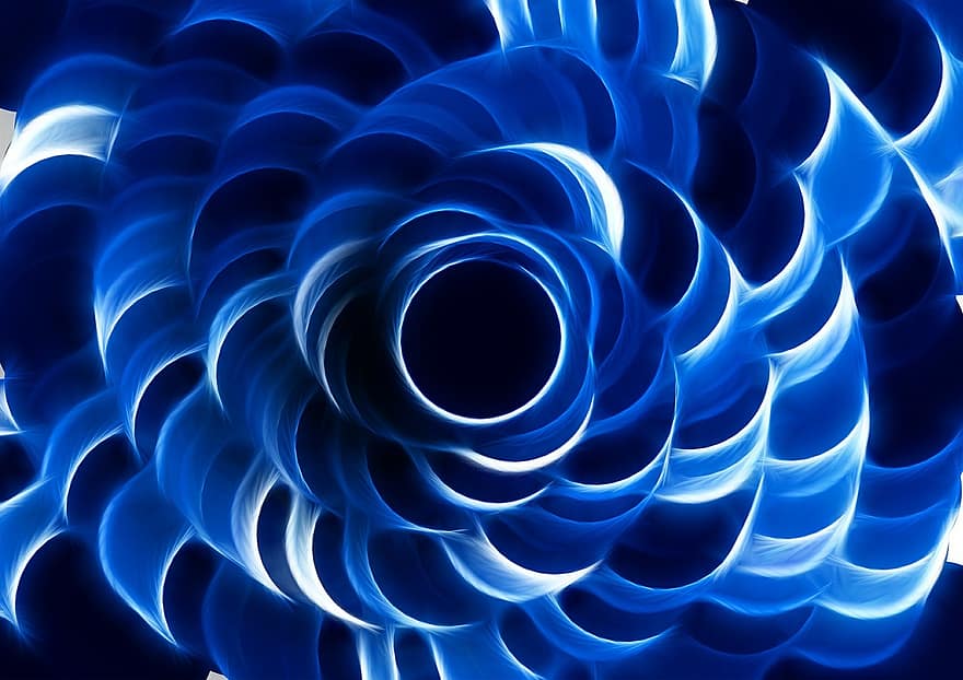 Round, District, Spiral, Abstract, Pattern, Structure, Blue
