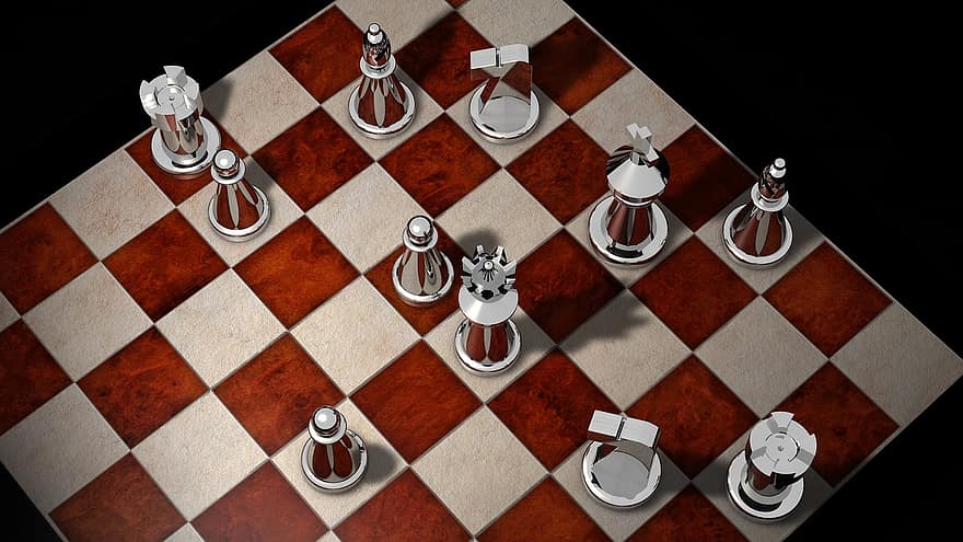 šachy, čísla, šachové figurky, král, dáma, strategie, šachovnici, hrát si, kůň, 3d, vykreslování