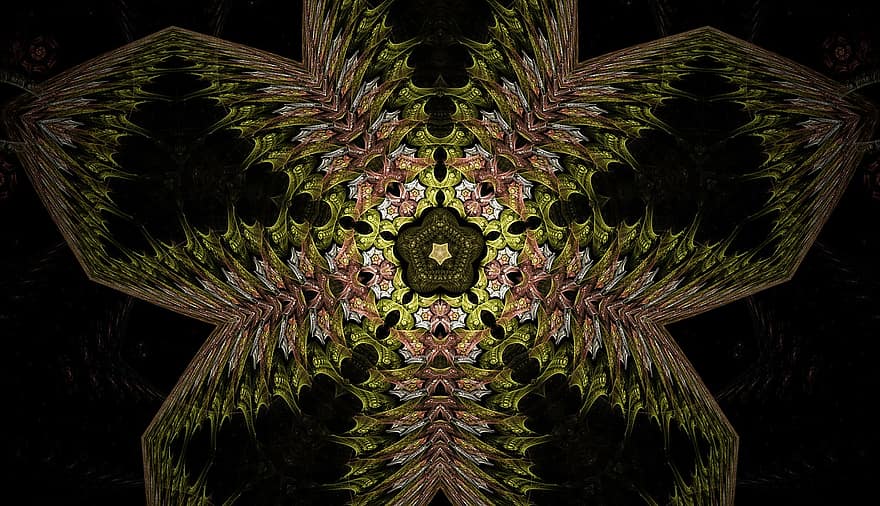 Rosette, Floral Pattern, Kaleidoscope, Wallpaper, Decor, Digital Art, Artwork, pattern, abstract, fractal, backgrounds
