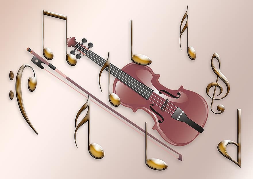 muzyka, skrzypce, klucz wiolinowy, nuty, instrument strunowy, koncert, dźwięk, tonkunst, grać, muzyk