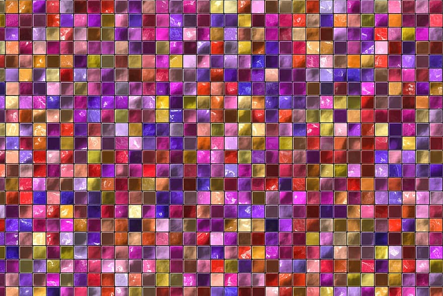 Pattern, Background, Structure, Mosaic, Colorful, Color, Squares, Tile, Purple, Pink