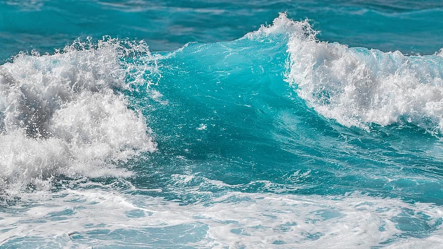 Waves, Sea, Ocean, Water, Surf, Liquid, Turquoise, Outdoors, Spray, Foam, Splash