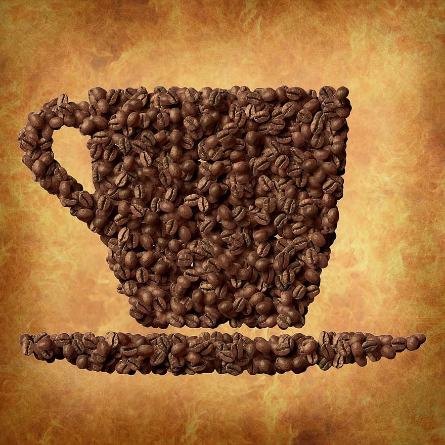 kaffe, bönor, Eldstekt, koffein, mat, kopp, rostad, arom, dryck, aromatisk, varm