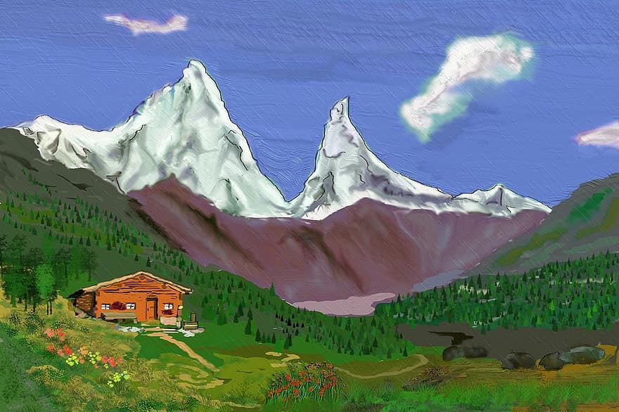 kalnai, kalnų namelis, pėsčiųjų turas, kalnų stotis, alpinizmas, Alpių namelis