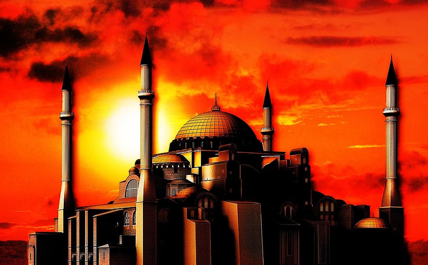 Islam, istanbul, Turki, rumah doa, mesjid, kubah, bangunan, Hagia Sophia, tempat-tempat menarik, kapel, fosfor