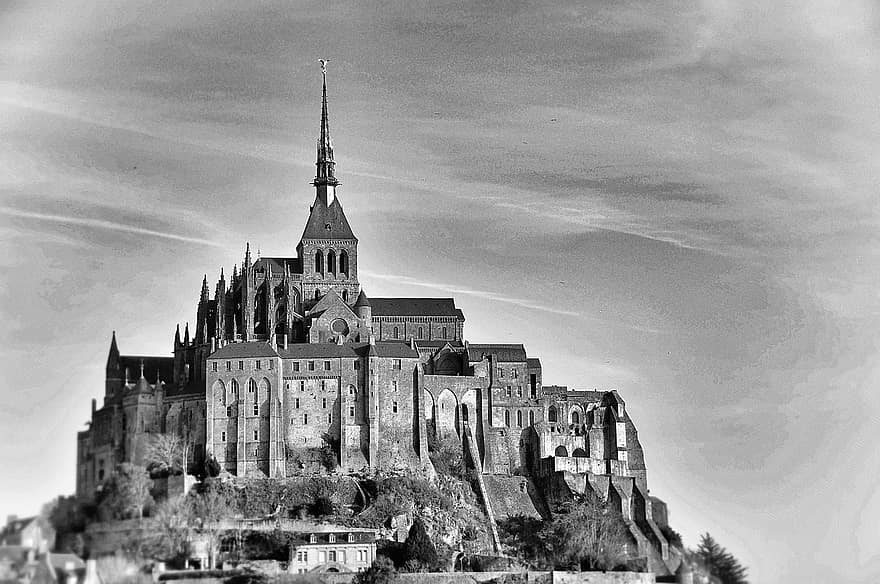 mont saint michel, Normandia, abbazia, cristianesimo, religione, architettura, Medioevo, sito storico, posto famoso, vecchio, storia