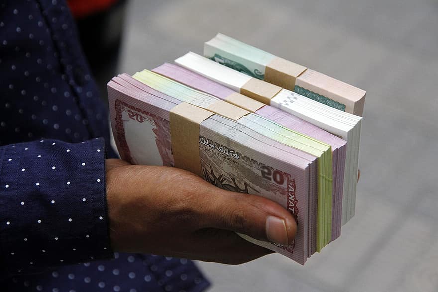 pénz, számlák, valuta, taka, Bangladesi Taka, készpénz, bankjegyek, Dhaka, Bangladesben