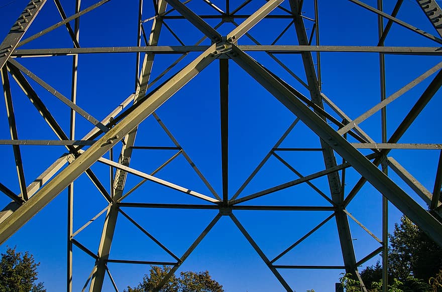 torre de transmissão, aço, estrutura, pilone, torre de energia, mastro, metal