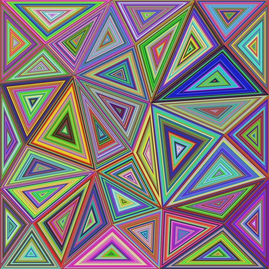 konzentrisch, gefliest, Mosaik-, Fliesen Hintergrund, Dreieck Mosaik, Dreieck, Netz, Layout, kompliziert, poly, Kristall