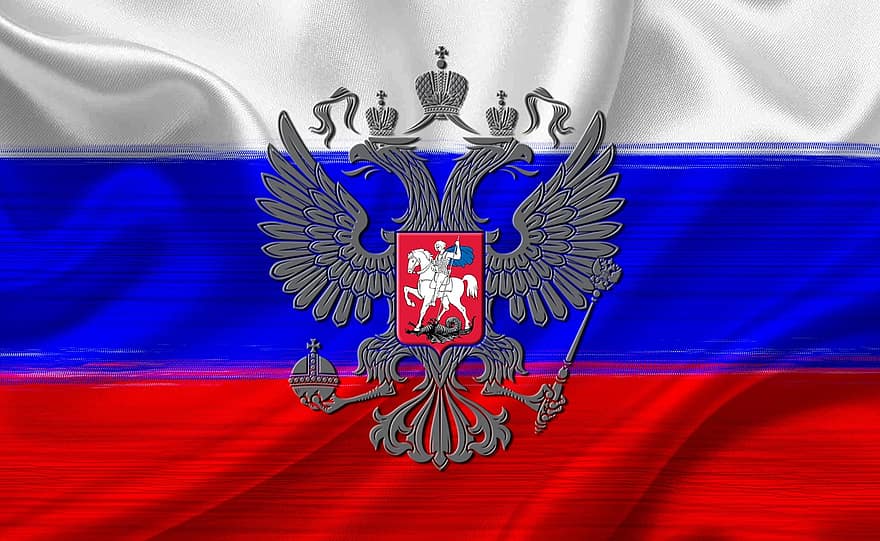 العلم الروسي ، شعار النبالة الروسية ، النسر الإمبراطوري الروسي ، النسر الإمبراطوري ، العلم ، علم روسيا
