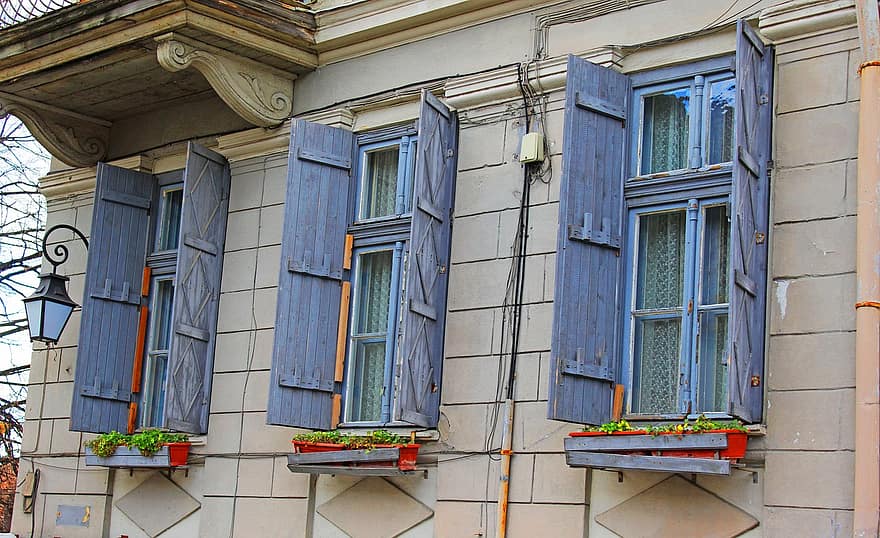 Plovdiv, Bulgaria, Windows, Shutters, Old, Tourism, Culture, House, Building, Street, Architecture