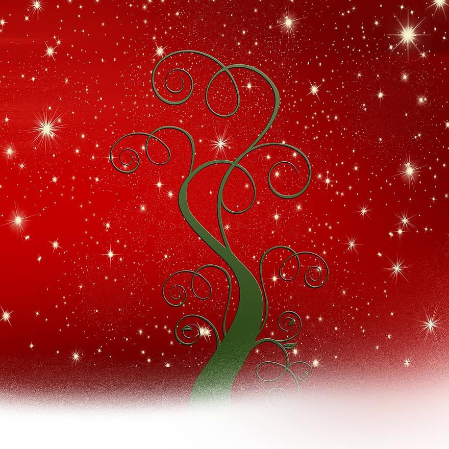 Christmas, Modern Day, Snow, Star, Red, Deco, Background, Greeting, Postcard