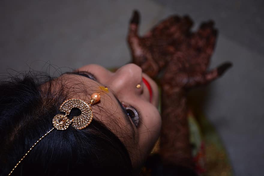 Woman, Bride, Weeding, Traditional, Indian, Culture, Henna, Girl, Young, Happy, People