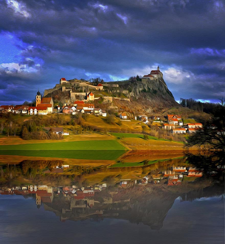 Castle, Landscape, Middle Ages, Fortress, Styria, Places Of Interest, Riegersburg, Destination, Austria, Building