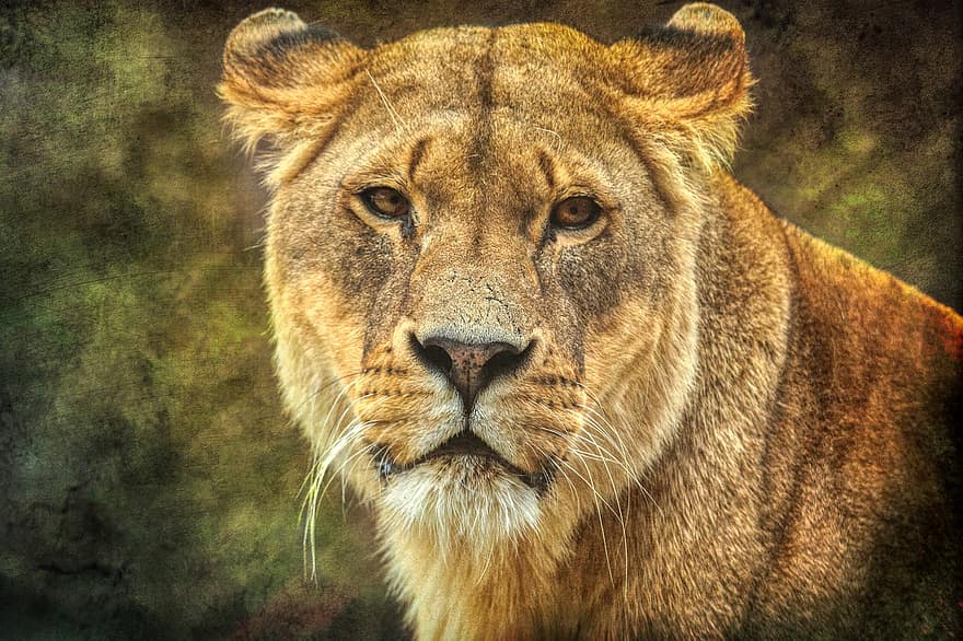 leonessa, felino, carnivoro, grande gatto, fissare, occhi, predatore, femmina, mammifero, pelliccia