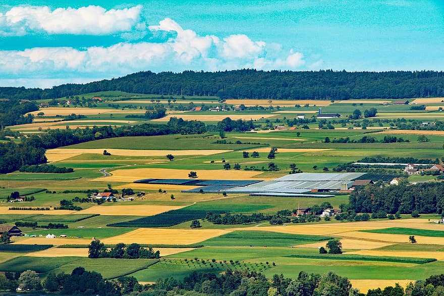 natura, campagna, all'aperto, campo, cielo, nuvole, aargau, Svizzera, i campi, scena rurale, azienda agricola