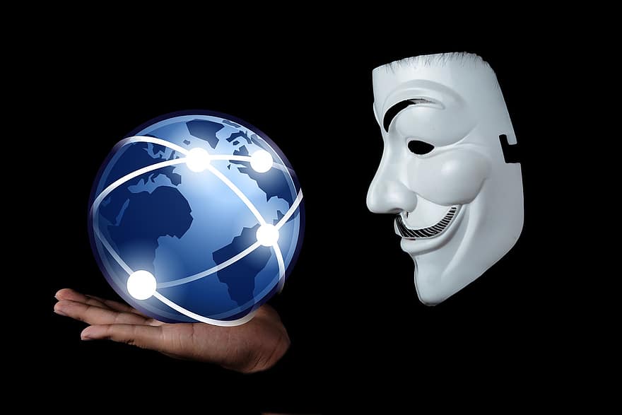 maschera, Internet, anonimo, globo, uomo, viso, persona, rivolta, dimostrazione, politica, impegno
