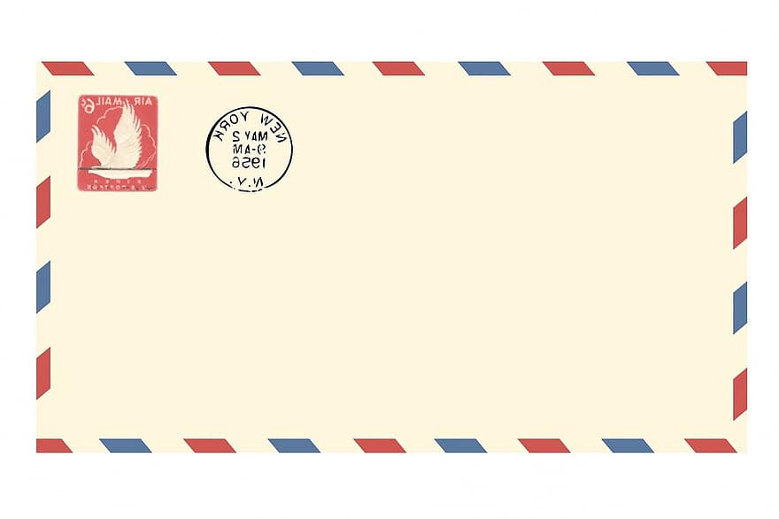 Плик за въздушна поща, реколта, въздушна поща, плик, празно, пощенски печат, пощенски разноски, печат