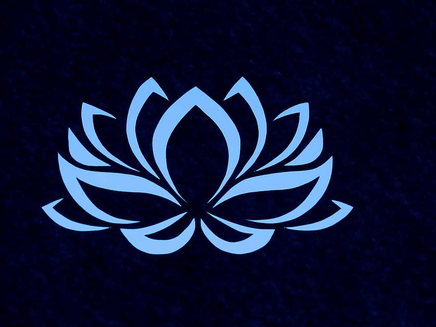 Lily, Flower, Contour, Outlines, Blue