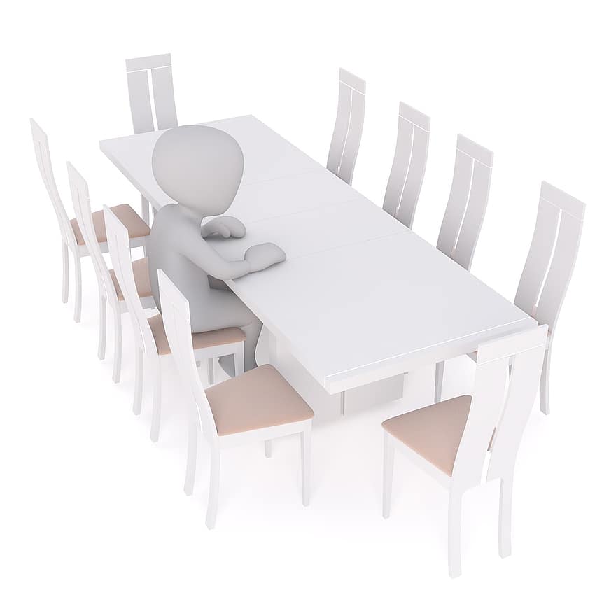 Таблица, обеденный стол, стулья, кухня, в одиночестве, не замужем, номер, мебель, столовая, сидеть, предметы мебели