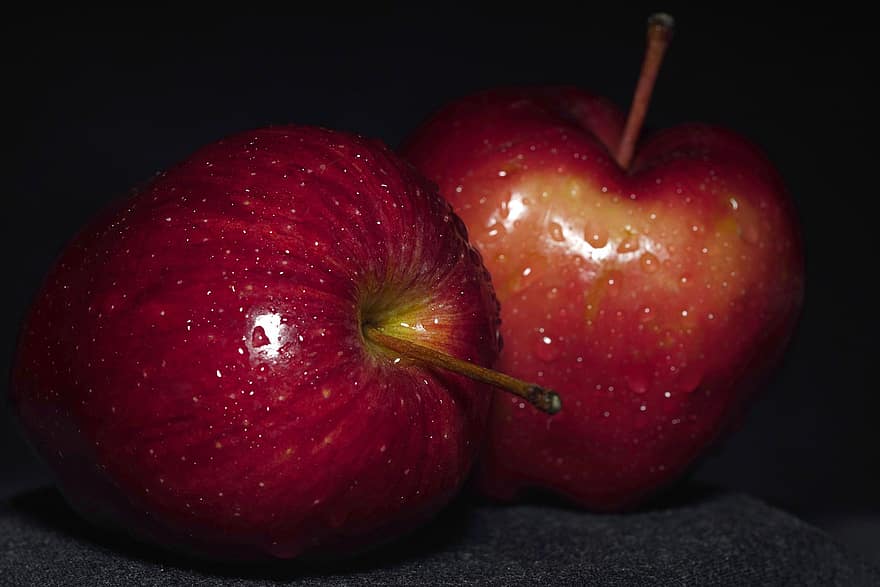 æbler, frugter, mad, frisk, dug, sund og rask, moden, organisk, sød