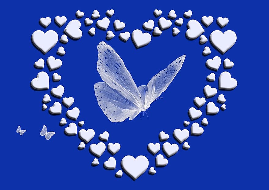 cor, amor, papallona, dia de la mare, romanç, sort, en forma de cor, benvinguda, Sant Valentí, junts, lleialtat