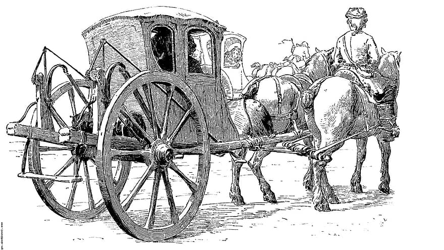 transport, epocă, cal, vagon