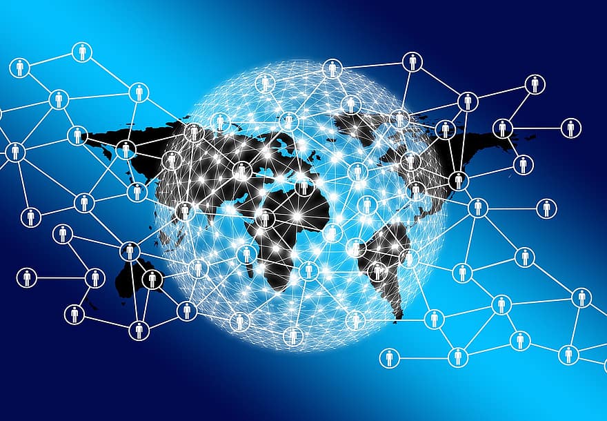 järjestelmä, verkko, yhteys, virus-, virusmarkkinointi, kytketty, toistensa kanssa, yhdessä, pistettä, linjat, rajapinnat