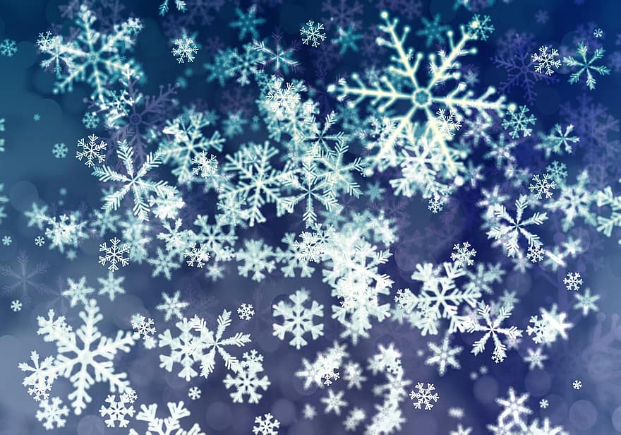 snöflingor, vinter-, kristall-, snöfall