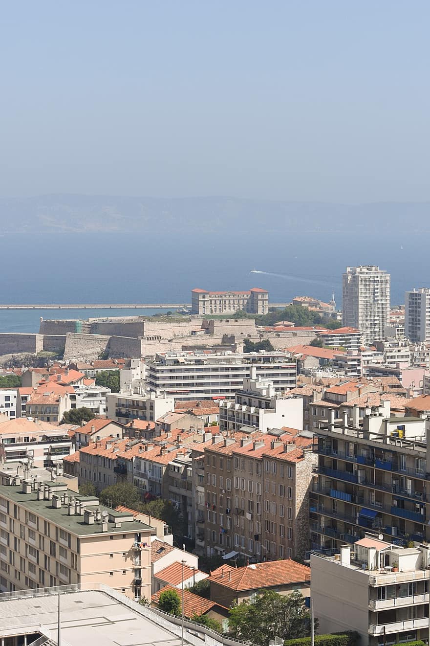 kaupunki, kaupunki-, rakennukset, matkustaa, Marseille